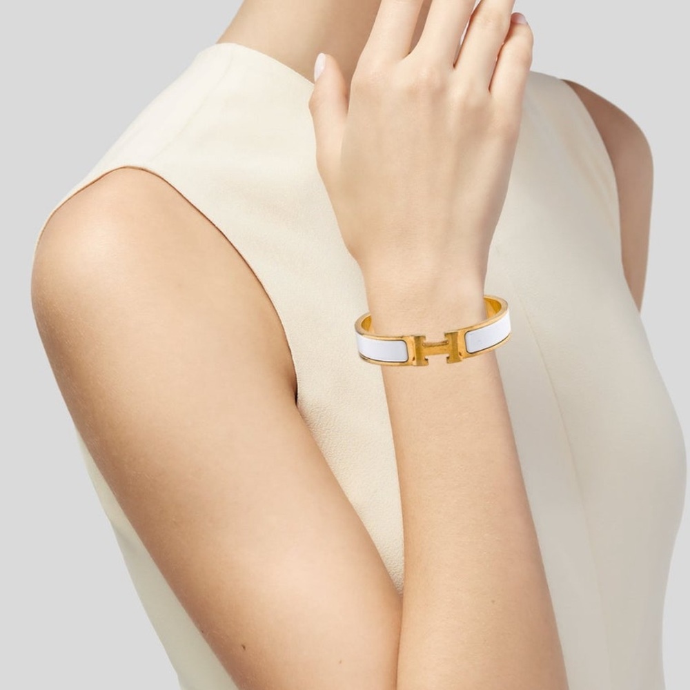 Hermes Gold and White Bracelet - Picture 2 of 4